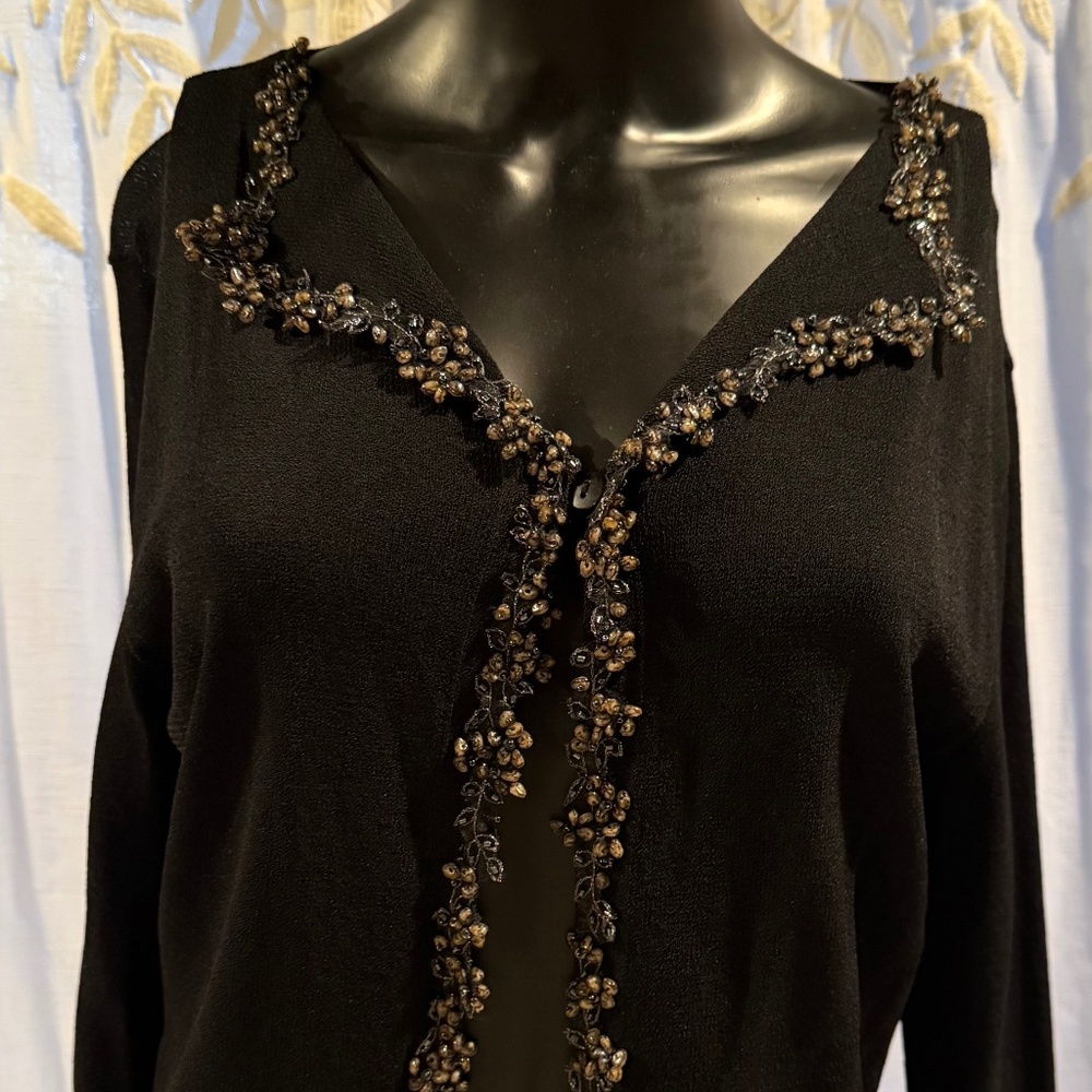 Ball of Cotton USA Beaded Cardigan – One Size, Hand-Crafted Detail